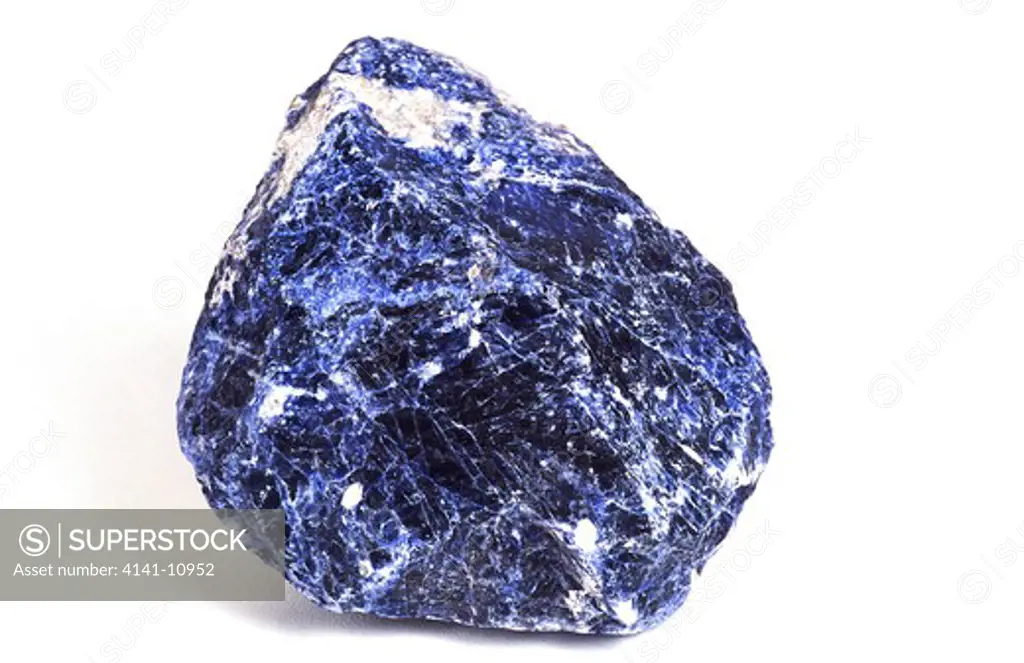 blue quartz against white background 