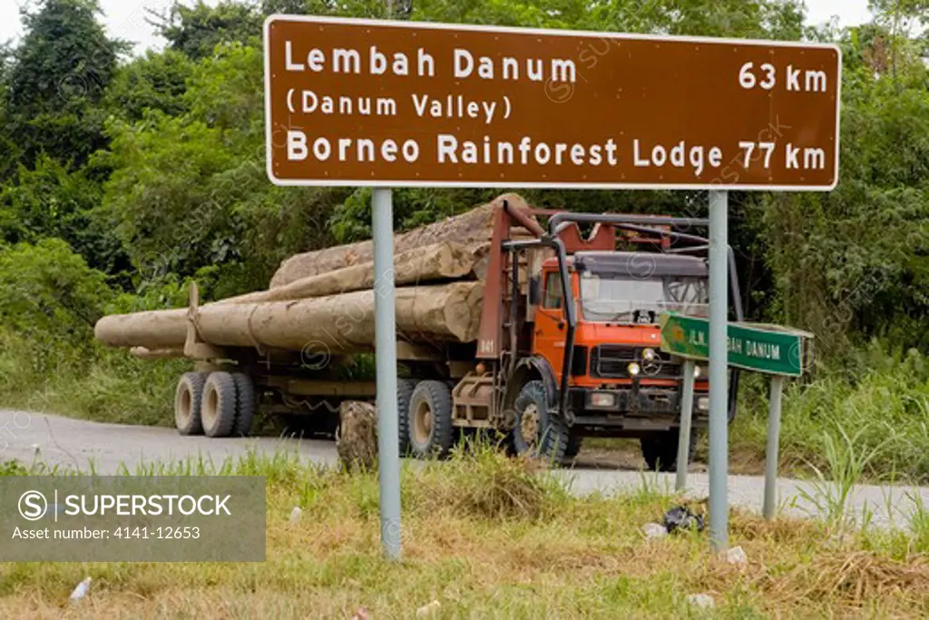logging truck, danum valley, borneo date: 17.11.2008 ref: zb1041_124576_0035 compulsory credit: nhpa/photoshot