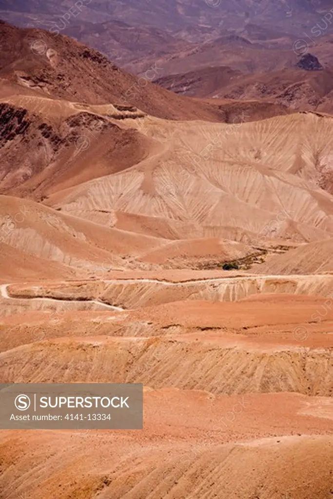 arid landscape near copaquilla chile in the precordillera of the andes at about 3500 metres altitude.