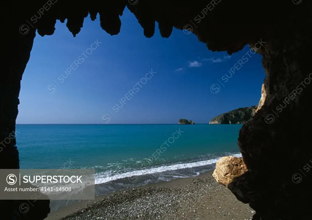 palinuro cape beach from cave cilento national park, campania, italy