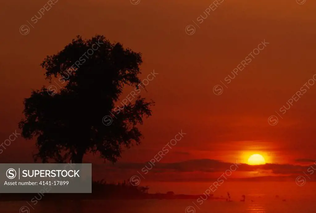 sunrise over estuary tahquamenon river, chippewa county, michigan, northern usa sequence of pictures: no.7 of 10 