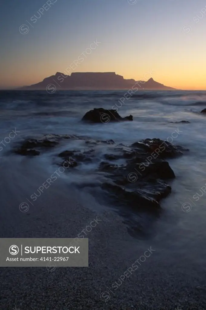 table mountain cape town, south africa view from bloubergstrand