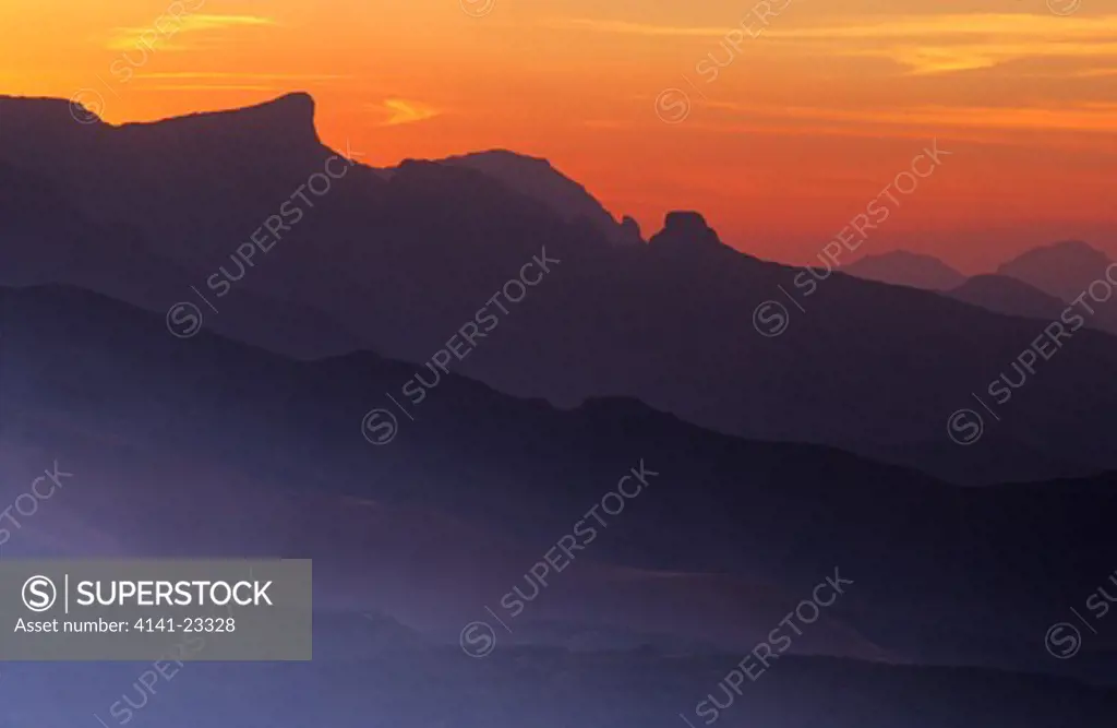 drakensberg mountains at dusk kwazulu-natal, south africa