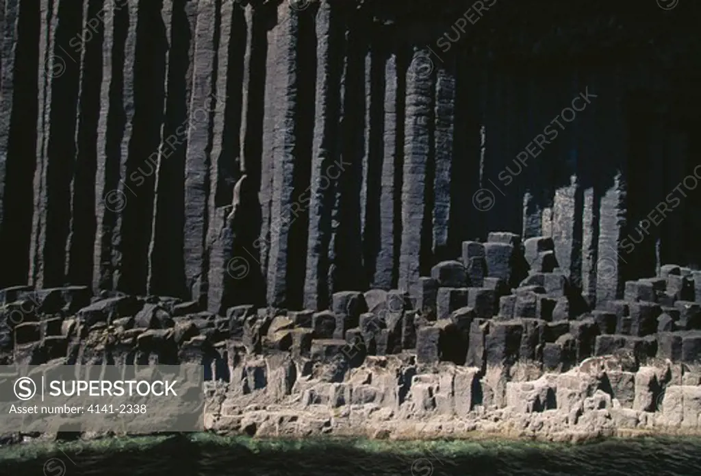 columnar basalt isle of staffa, scotland
