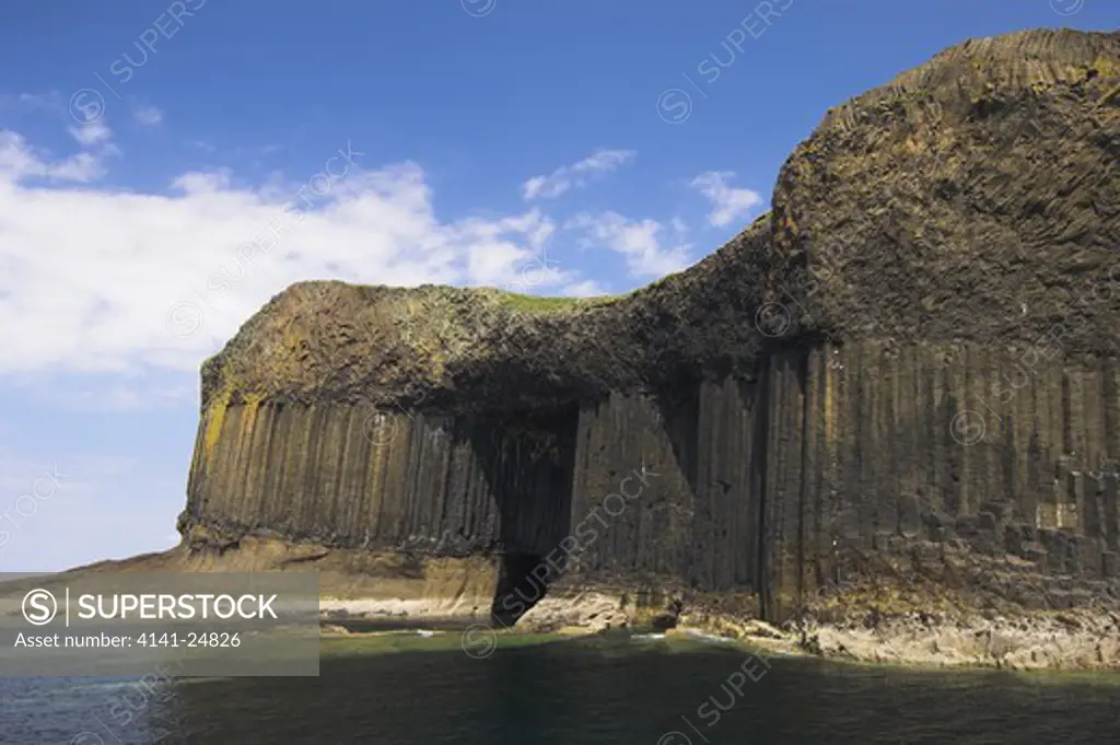 fingal's cave isle of staffa off the isle of mull scotland.