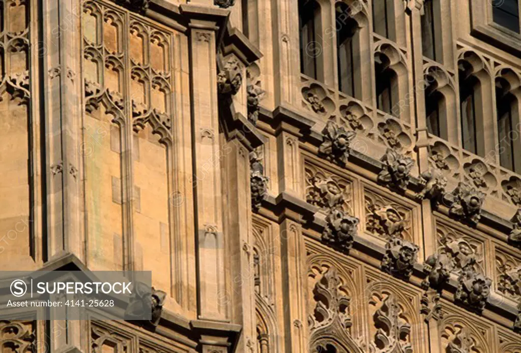 peregrine falcon falco peregrinus perched on houses of parliament - a favourite roosting site, london, uk.