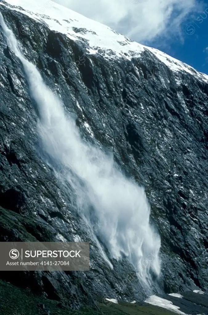 avalanche sequence of pictures no.4 of 4 southern alps, fiordland national park, south island, new zealand. 