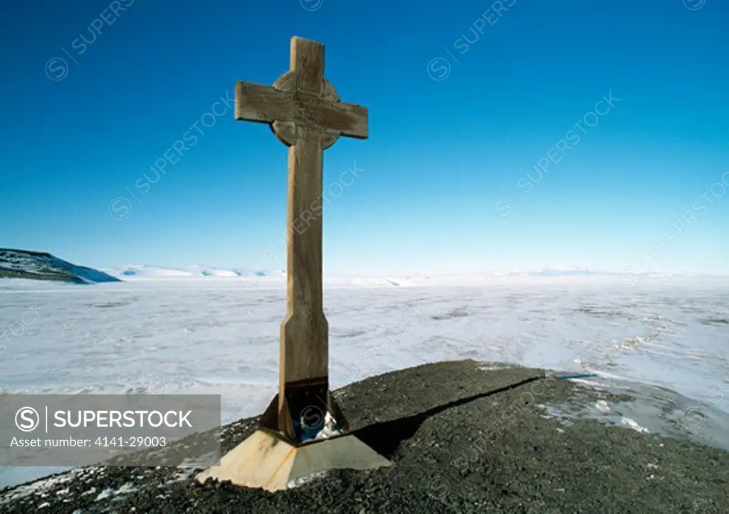 memorial cross for george t. vince (of captain scott's expedition) hut point, ross island, antarctica 