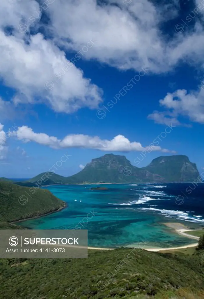 lord howe island lagoon and mts lidgbird & gower new south wales, australia (volcanic remnant) world heritage site