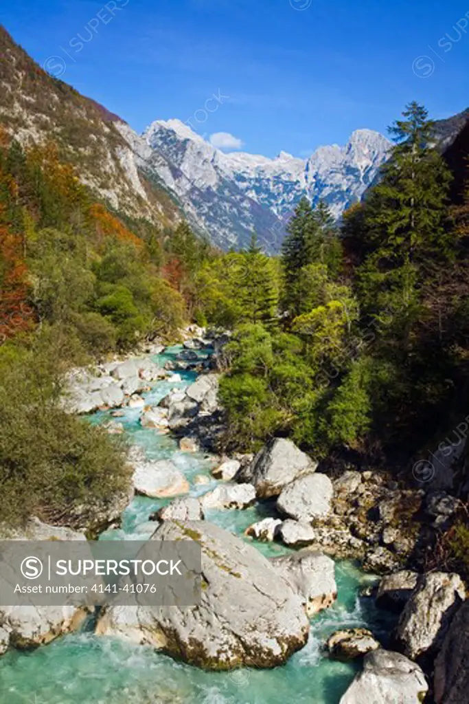 river soca, soca valley, triglav national park, julian alps, slovenia date: 06.11.2008 ref: zb812_123820_0053 compulsory credit: nhpa/photoshot