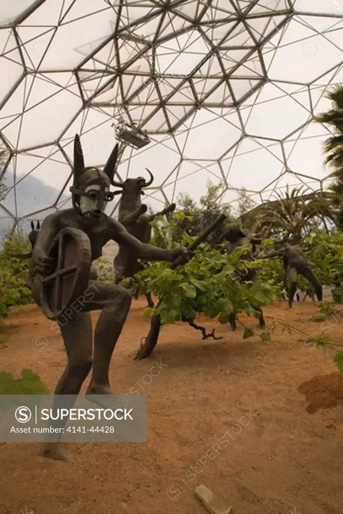 eden project sculpture depicting scenes associated with bacchus bodelva, st austell, cornwall, 2009