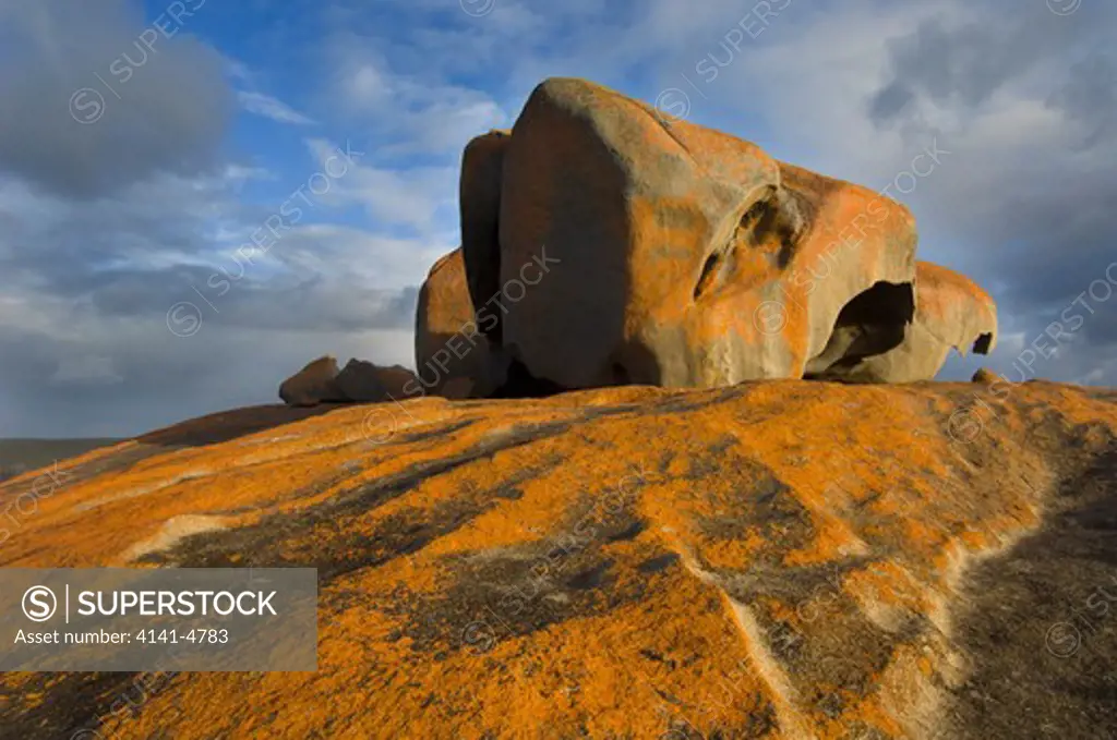 the remarkable rocks; lichen-covered granite corerocks, flinders chase national park, kangaroo island, australia