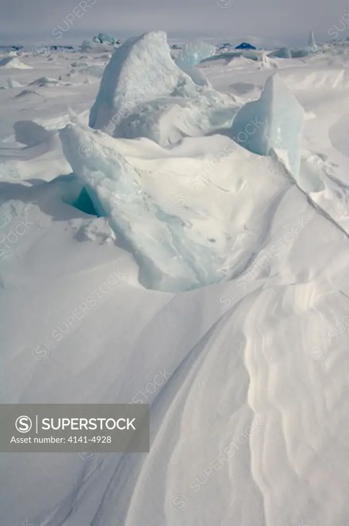 antarctica: pack ice near james ross island, erebus and terror gulf