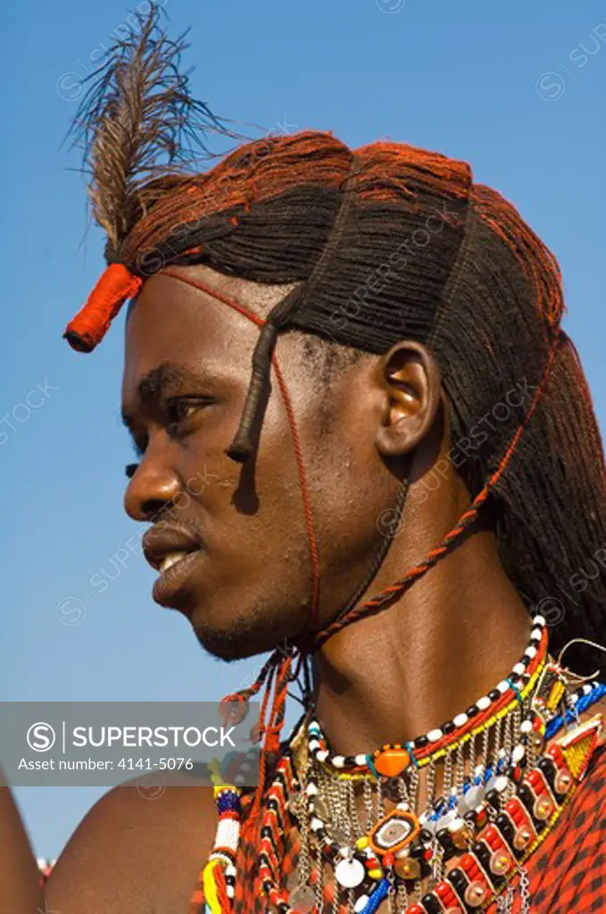 masai moran (warrior); masai mara, kenya.