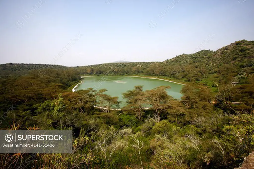 Lake With Forest, Crater Lake In Kenya