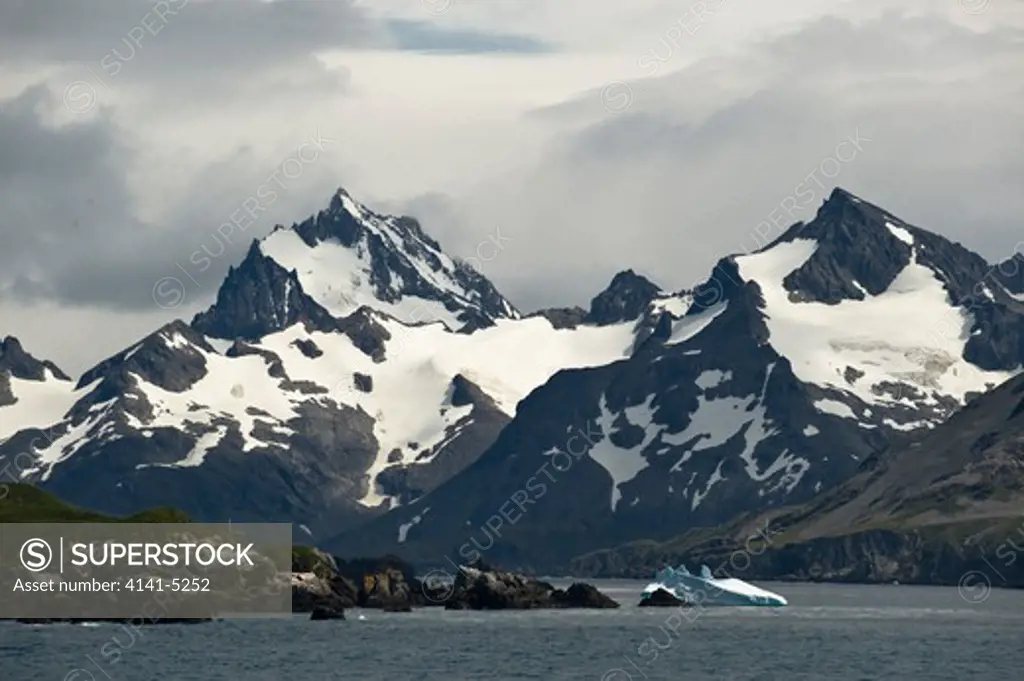 crags and glaciers on the southeastern end of south georgia island.