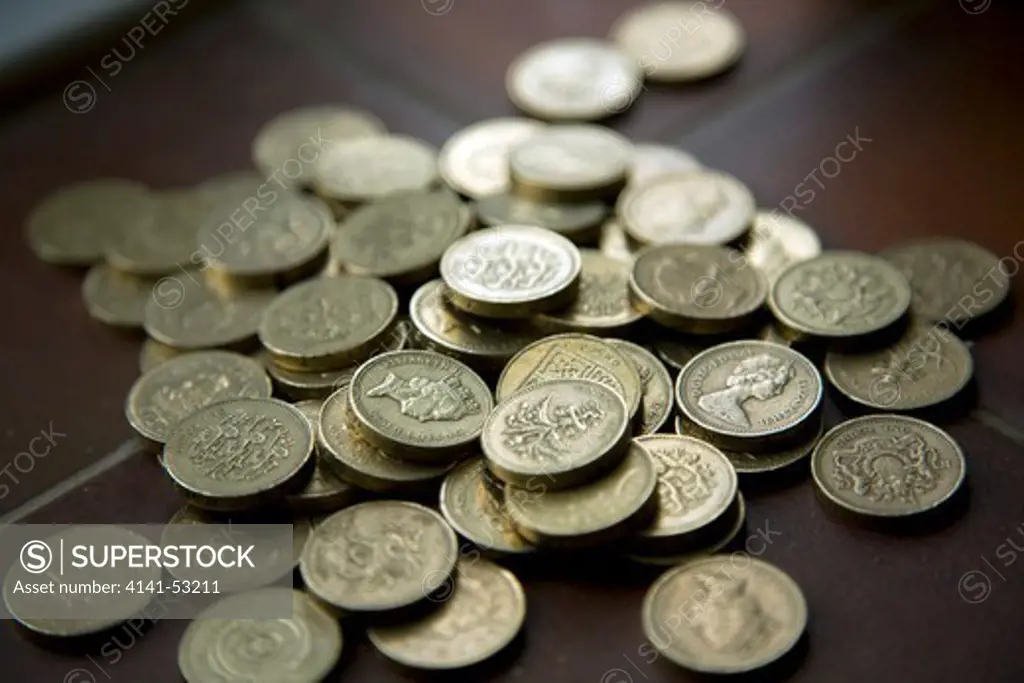 Pile Of One Pound Coins
