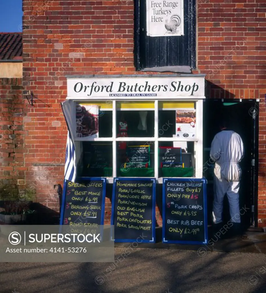 Small Village Butcher Shop, Orford, Suffolk, England