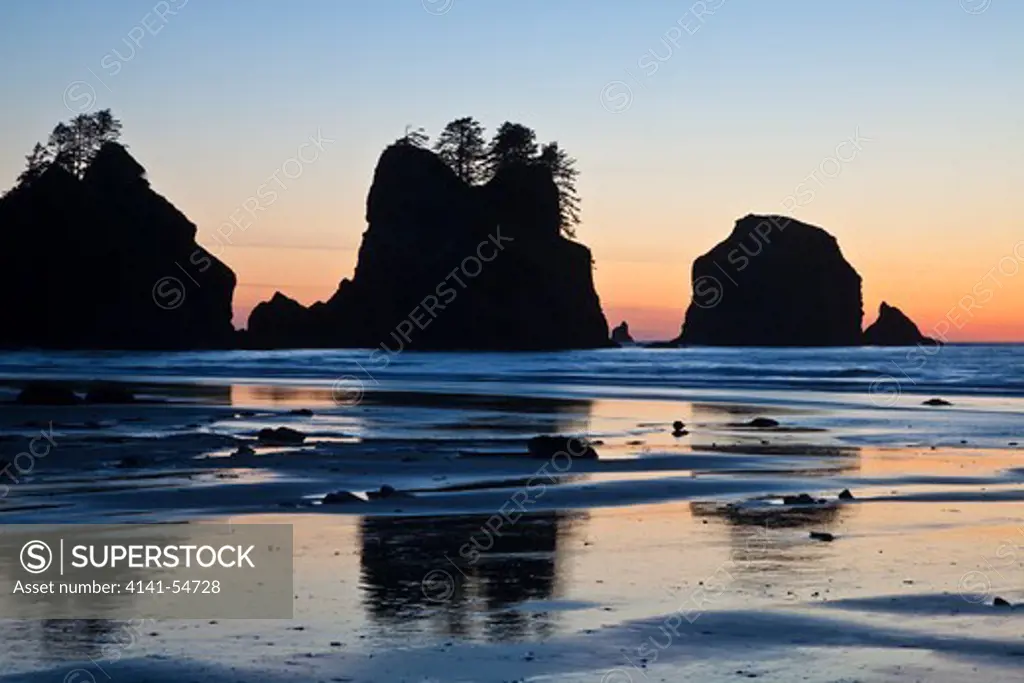 After Sunset, At Twillight, Over Point Of Arches, Olympic National Park, Washington State, Usa, June, Point_Of_Arches-313