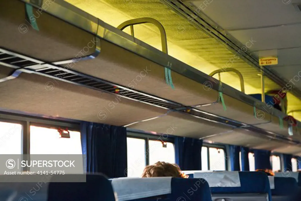 Interior Of A Superliner Car With Coach Seating On Amtrak'S Empire Builder Train, Usa, Empire_Builder-105