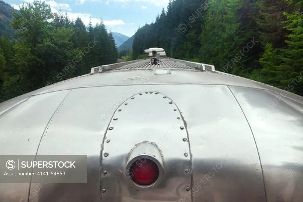 Looking Back At Some Bnsf Private Railroad Passenger Cars Being Towed By An Amtrak Locomotive Through The Cascade Mountains Of Washington State, Viewed From The Amtrak Empire Builder, Usa, Empire_Builder-410