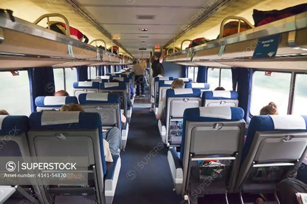Interior Of A Superliner Car With Coach Seating On Amtrak'S Empire Builder Train, Usa, Empire_Builder-55