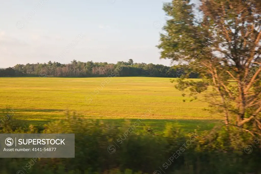 Passing Farm Field In Wisconsin, Viewed From The Amtrak Empire Builder Train, Usa, Empire_Builder-88