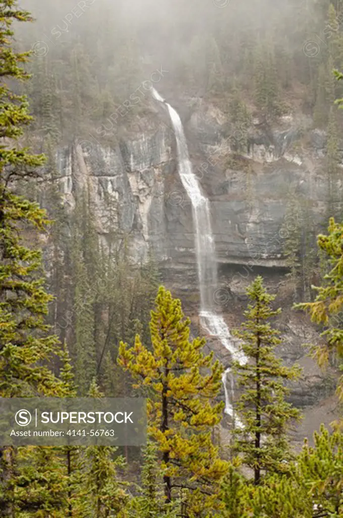 Bridal Veil Falls In Jasper National Park