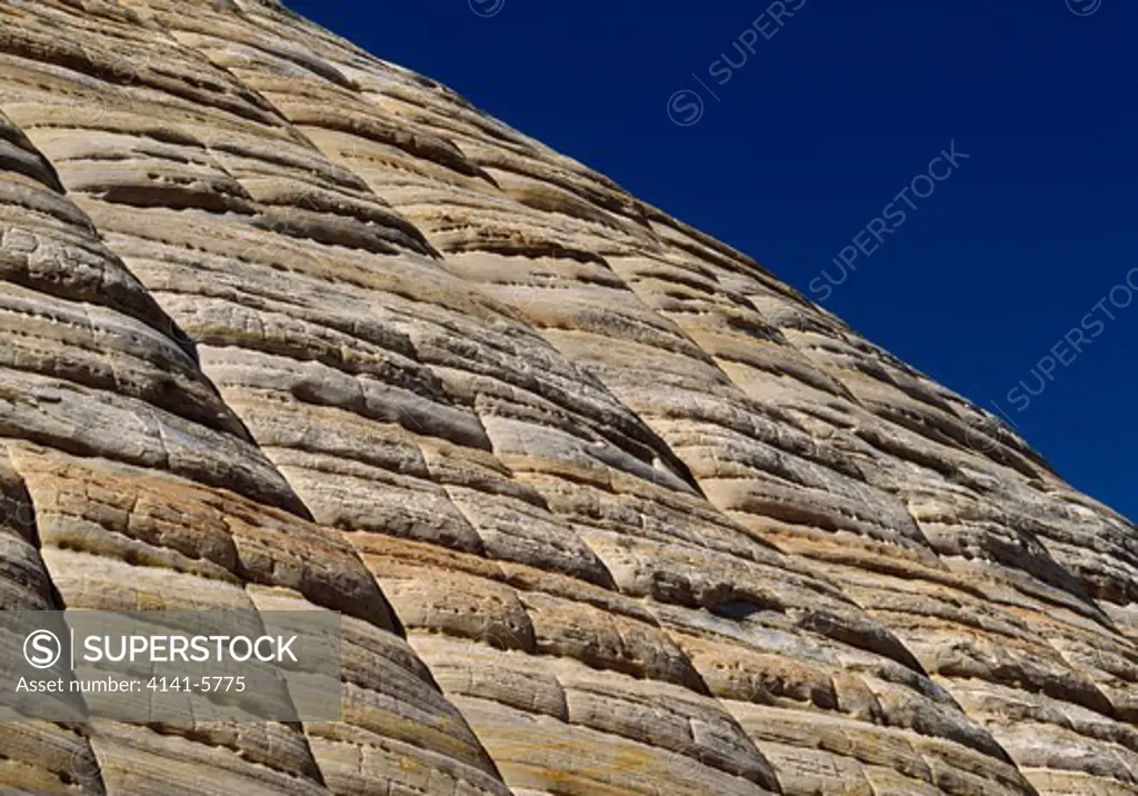 checkerboard mesa striated sandstone zion national park, utah, usa