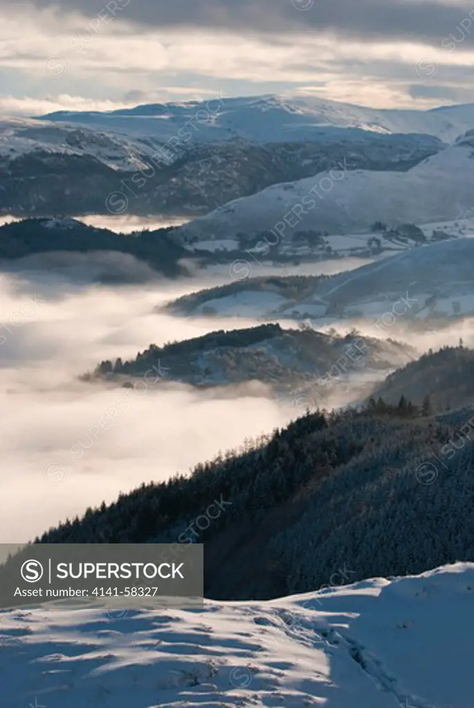 Cloud / Temperature Inversion As Seen From Barf, Lake District, Uk