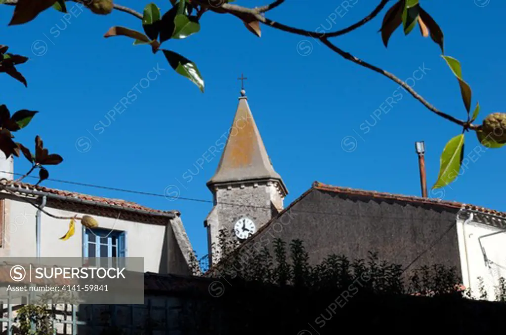 Church Village Of Labecede Lauragais Aude Pyrenees;France