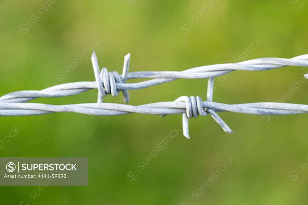 Galvanised Barbed Wire For Containing Domestic Livestock Eg Cattle, Sheep.  Also As Security Fencing And Used In Fortification And Trench Warfare.