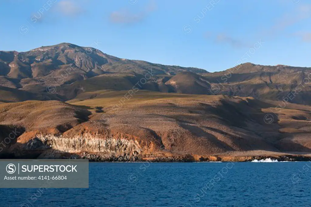 Socorro island sea cliff, volcanic island part of the Revillagigedo archipelago on the Pasific ocean, Mexico