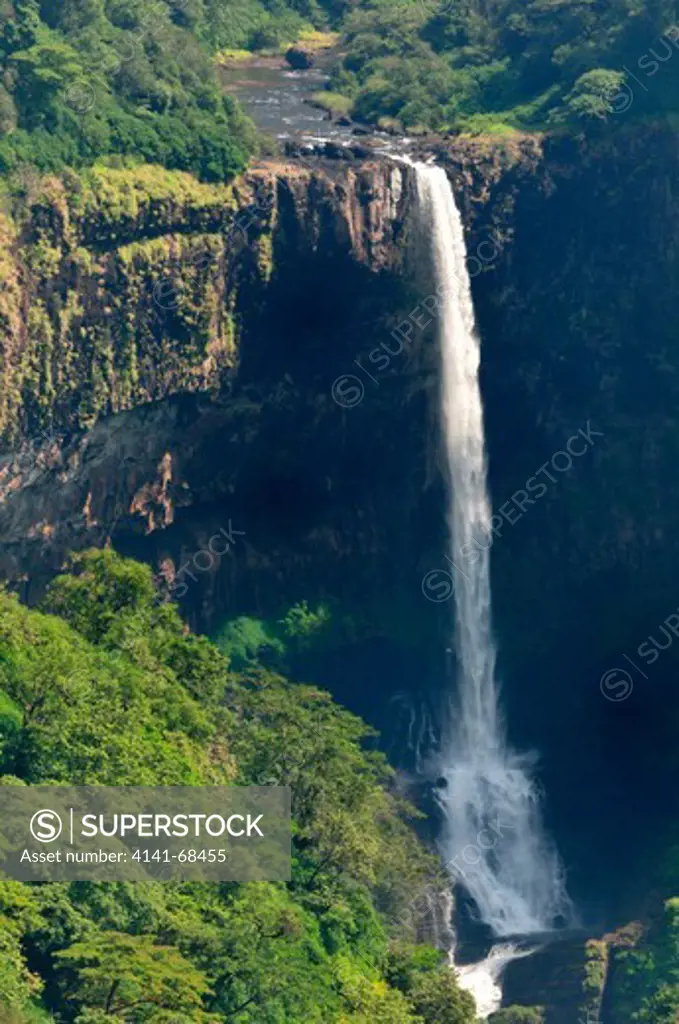 Forest landscape with waterfall, the Western Ghats, Sahyadri mountain range, a Unesco World Heritage Site, Goa, India