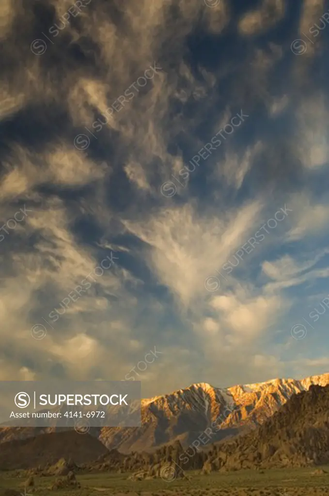 sunrise sierra nevada mts, owens valley, california