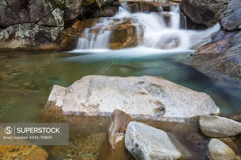 Franconia Notch State Park - The Pemigewasset River just above 'The Basin' viewing area in Lincoln, New Hampshire USA during the spring months