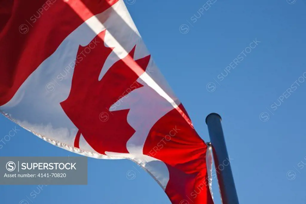 The Canadian flag flying at Loon Mountain in Lincoln, New Hampshire