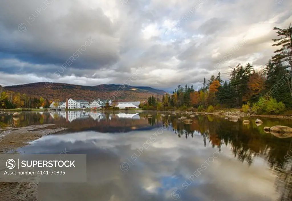 HDR of the village of Waterville Valley, New Hampshire USA during the autumn months