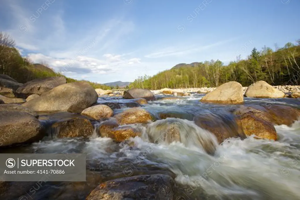 East Branch of the Pemigewasset River in Lincoln, New Hampshire USA during the spring months