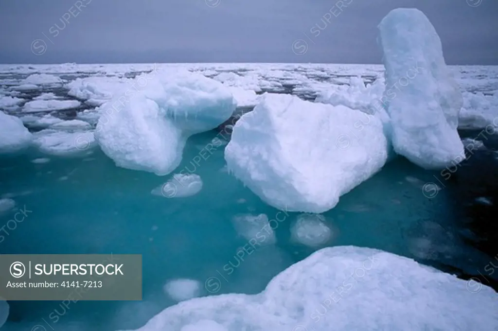 drift ice on the sea, world natural heritage, shiretoko national park, hokkaido, japan. march. 