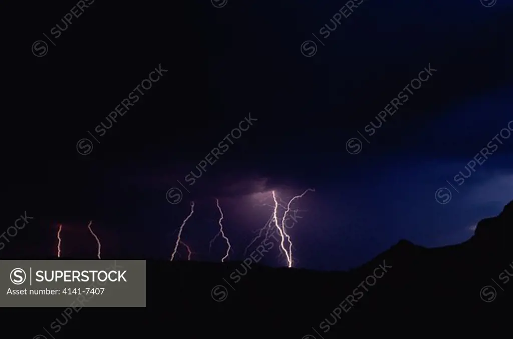 lightning flashes at night illuminating sky over foothills of pyrenees spain 
