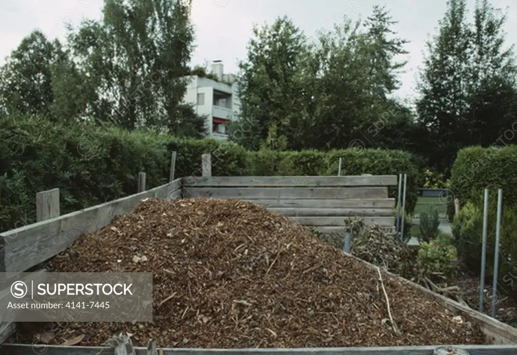 compost heap of shredded wood canton of zurich switzerland 