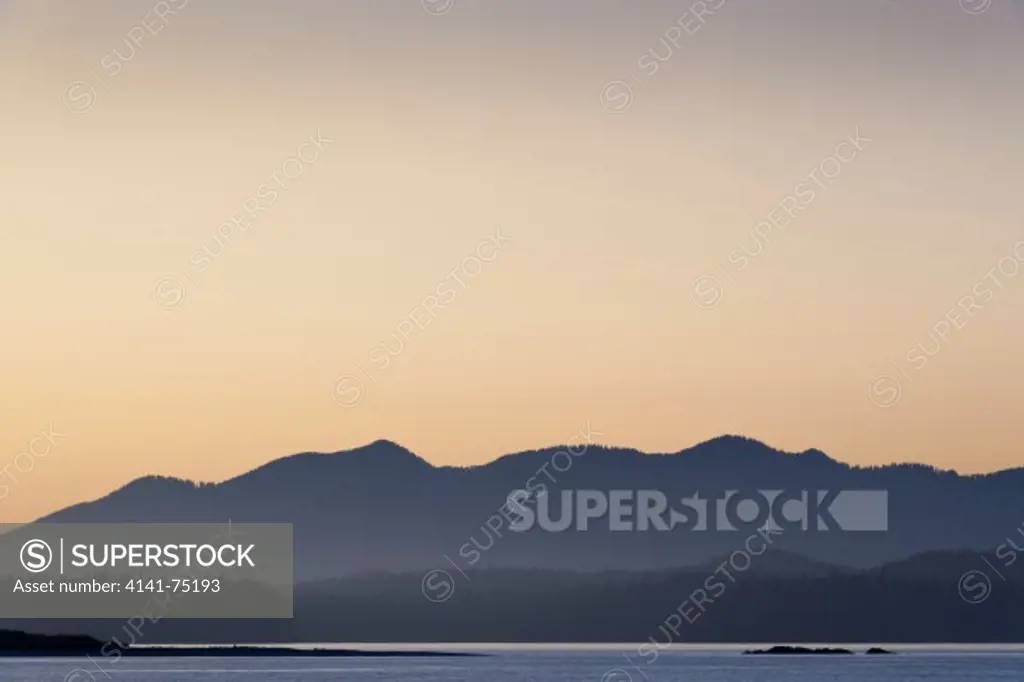 Snnset over the Quayoquot Sound; Tofino, British Columbia, Canada.