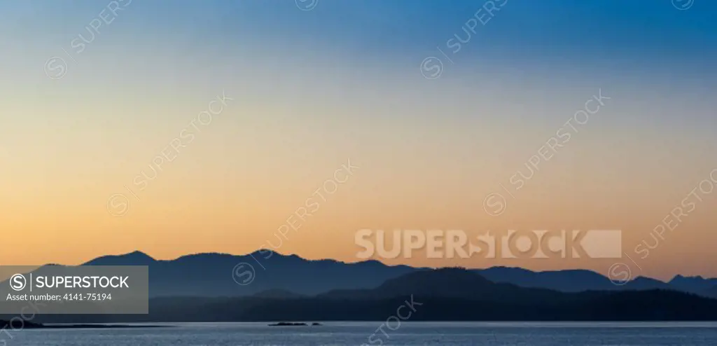 Snnset over the Quayoquot Sound; Tofino, British Columbia, Canada.