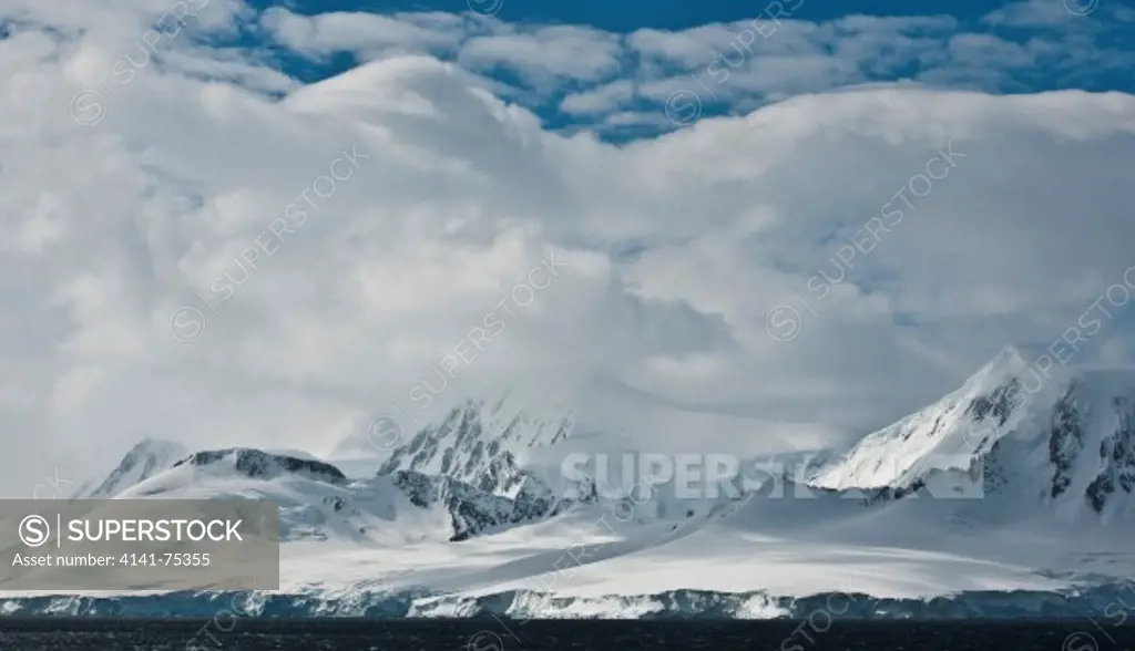 Mountain and glacier, in the Neumayer Channel; Antarctic Peninsula, Antactica.