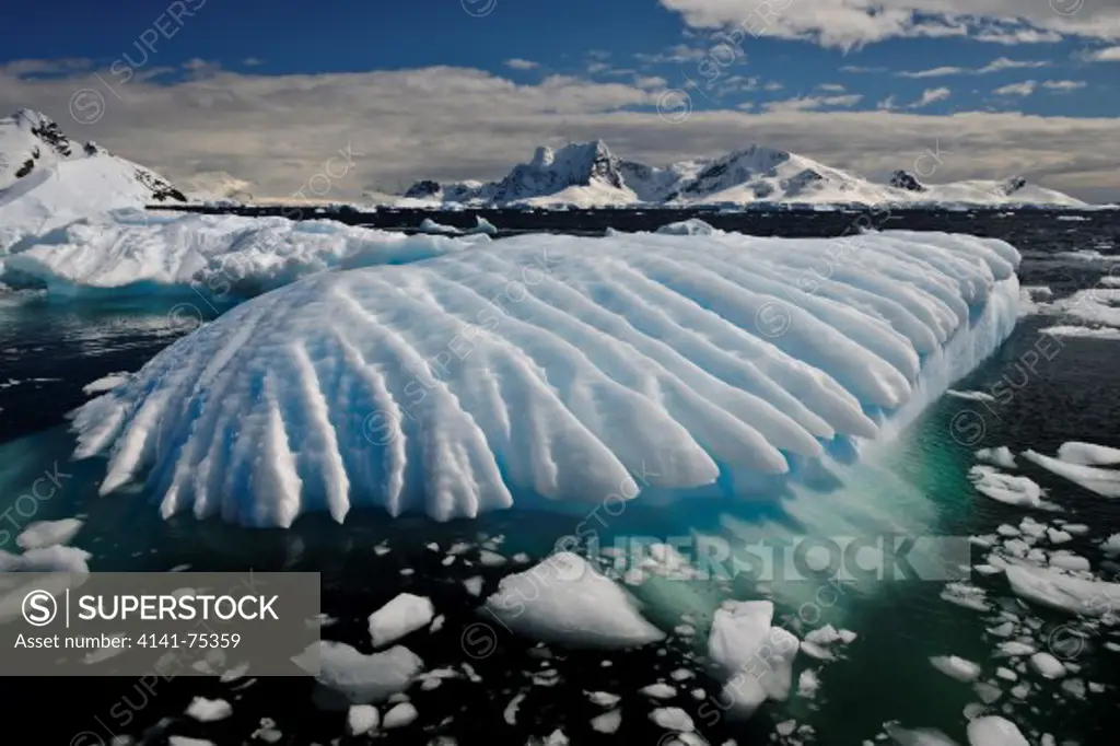 Icebergs; Pararise Bay, Antarctic Peninsula, Antarctica.
