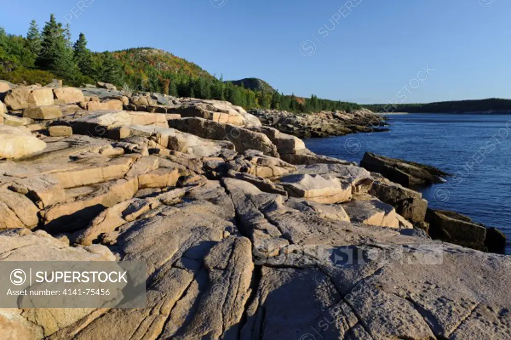 The granite coast of Acadia National Park; Maine.