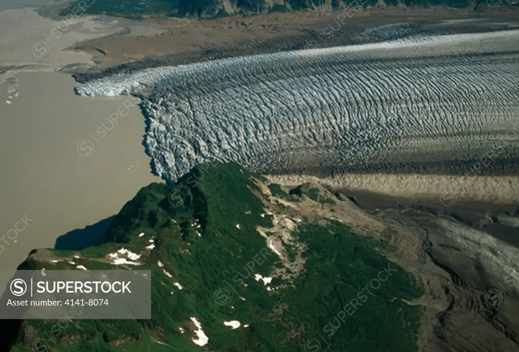 inland glacier (aerial view) near cordova, chugach national forest, south east alaska, 