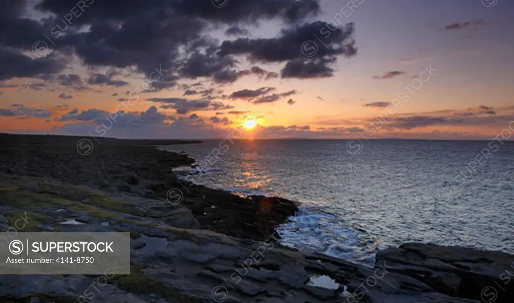 black head at sunset, burren national park, county clare