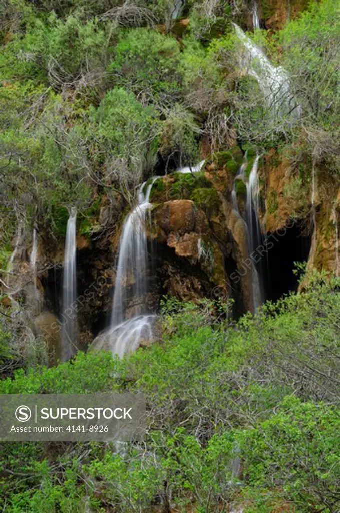 waterfalls cascada tobacea rio cuervo, spain